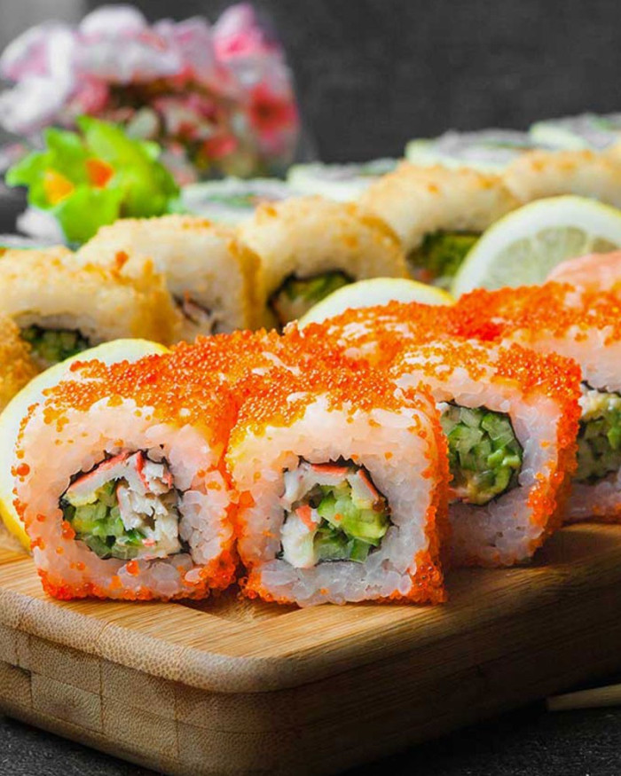 California Rolls Fish Sushi Roll With Crab Stick