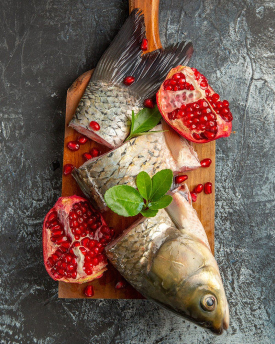 Rosh Hashanah Fresh Fish With Pomegranates