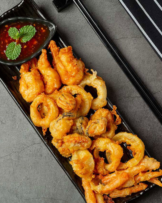 Japanese calamari Stuffed Chicken With Gravy