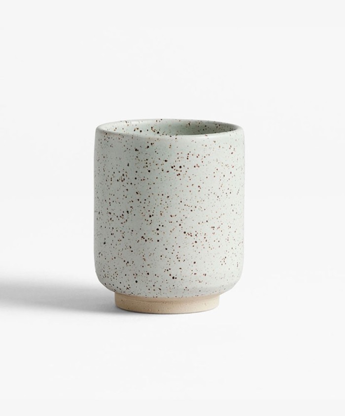 Greens Cylindrical Shape Ceramic Plant Pot