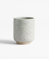 White Cylindrical Ceramic Hand Painted Pot